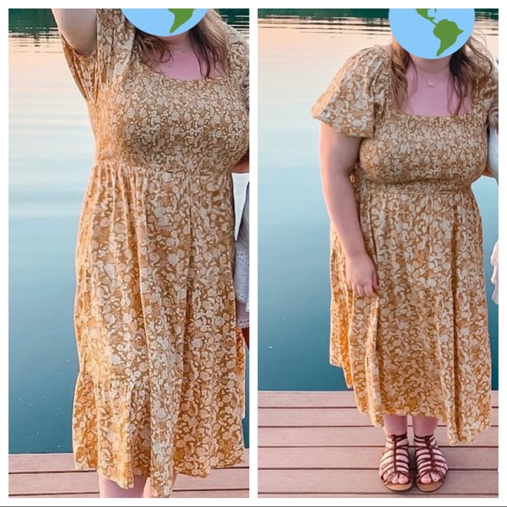 Yellow and white floral dress